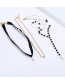 Fashion Gold Color+black Cross Shape Decorated Earrings