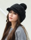 Simple Black Pure Color Decorated Hat