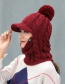 Simple Claret Red Pure Color Decorated Hat