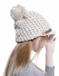 Simple White Pom Ball Decorated Pure Color Hat