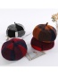 Fashion Claret Red Grid Pattern Decorated Berets