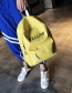 Fashion Yellow Letter Pattern Decorated Backpack