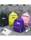 Fashion Purple Letter Pattern Decorated Backpack