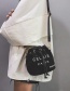 Simple Black Letter Pattern Decorated Shoulder Bag