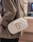 Simple White Square Shape Decorated Shoulder Bag