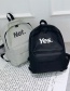 Simple Black Letter Pattern Decorated Backpack