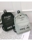 Simple Black Letter Pattern Decorated Backpack