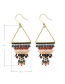 Fashion Multi-color Beads Decorated Tassel Earrings