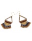 Fashion Gold Color+coffee Triangle Shape Design Tassel Earrings