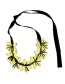 Fashion Green Flowers Decorated Pure Color Necklace