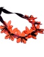 Fashion Red Flowers Decorated Pure Color Necklace