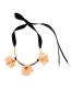 Fashion Black Beads Decorated Flowers Shape Necklace