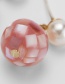 Fashion Pink Pearls Decorated Simple Earrings