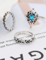 Fashion Silver Color Flower Shape Decorated Ring ( 13 Pcs )