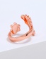 Fashion Rose Gold Foot Shape Decorated Ring