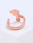 Fashion Rose Gold Heart&foot Shape Decorated Ring
