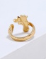 Simple Gold Color Foot&heart Shape Decorated Pure Color Ring