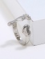 Simple Silver Color Foot&heart Shape Decorated Pure Color Ring