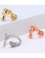 Simple Rose Gold Foot&heart Shape Decorated Pure Color Ring