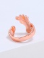 Fashion Gold Color Foot Shape Decorated Pure Color Ring
