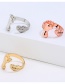 Fashion Gold Color Heart Shape Decorated Pure Color Ring