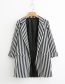 Fashion Black Stripe Pattern Decorated Coat