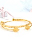 Fashion Gold Color Leaf Shape Decorated Bracelet ( 3 Pcs )