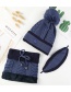Fashion Navy Pom Ball Decorated Pure Color Hat (3 Pcs )