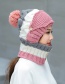 Fashion Pink Pom Ball Decorated Pure Color Hat (3 Pcs )