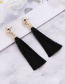 Fashion Black Tassel Decorated Pure Color Earrings