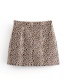 Fashion Brown+beige Leopard Pattern Decorated Skirt