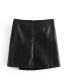 Fashion Black Button Decorated Pure Color Skirt
