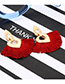 Fashion Claret Red Heart Shape Decorated Tassel Earrings