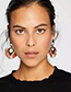 Fashion Khaki Heart Shape Decorated Tassel Earrings