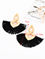 Fashion Khaki Heart Shape Decorated Tassel Earrings