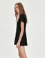Fashion Black V Neckline Design Pure Color Jumpsuit