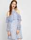 Fashion Light Blue Off-the-shoulder Design Simple Dress