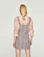 Fashion Multi-color Grid Pattern Decorated Sleeves Dress