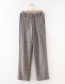 Fashion Dark Gray Grid Pattern Decorated Loose Pants