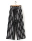 Fashion Black Stripe Pattern Decorated Loose Pants