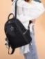 Fashion Gray Star Shape Decorated Pure Color Backpack