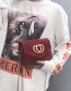 Fashion Red Pure Color Desigm Square Shape Shoulder Bag
