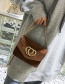 Fashion Brown Heart Shape Decorated Pure Color Bag