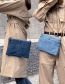 Fashion Light Blue Pure Color Desigm Square Shape Shoulder Bag