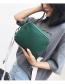 Fashion Green Letter Pattern Design Pure Color Shoulder Bag