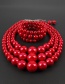 Fashion Plum Red Pearls Decorated Pure Color Jewelry Sets