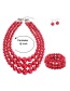 Fashion Claret Red Pearls Decorated Pure Color Jewelry Sets