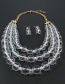 Fashion White Full Pearls Design Pure Color Jewelry Sets