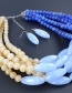 Fashion Blue+beige Color Matching Design Multi-layer Jewelry Sets