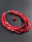 Fashion Red Cylindrical Shape Design Pure Color Jewelry Sets